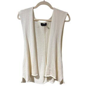 Eskandar Handloomed Mercerised Cotton Cream Open Knit Vest One Size OS